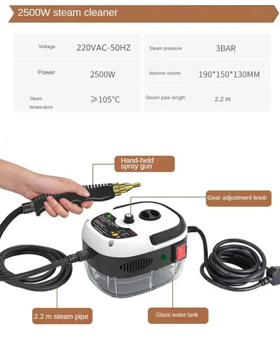 Heavy-Duty Steam Cleaner with 160℃ Sanitizing for Hood/Home/Car- 110V-220VDual Voltage-High-Pressure Deep Cleaning Appliance ﻿ ﻿