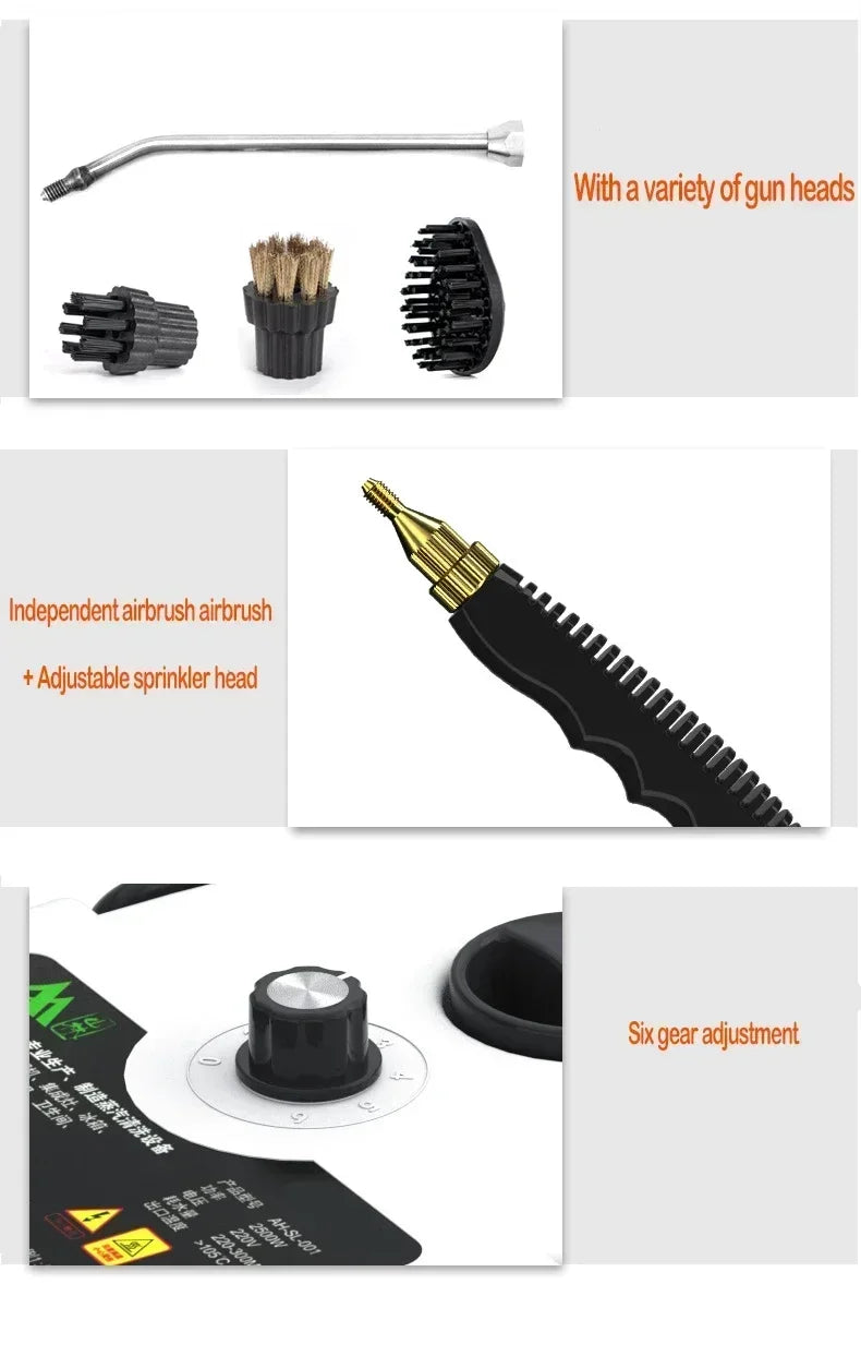 Heavy-Duty Steam Cleaner with 160℃ Sanitizing for Hood/Home/Car- 110V-220VDual Voltage-High-Pressure Deep Cleaning Appliance ﻿ ﻿