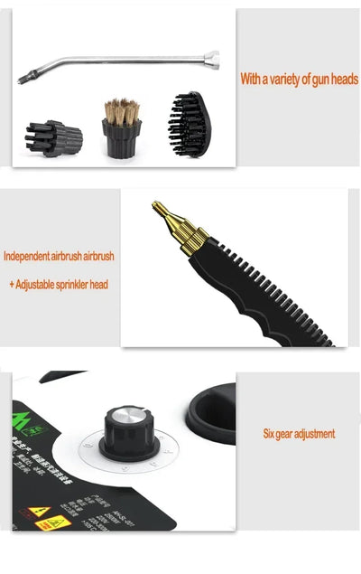 Heavy-Duty Steam Cleaner with 160℃ Sanitizing for Hood/Home/Car- 110V-220VDual Voltage-High-Pressure Deep Cleaning Appliance ﻿ ﻿
