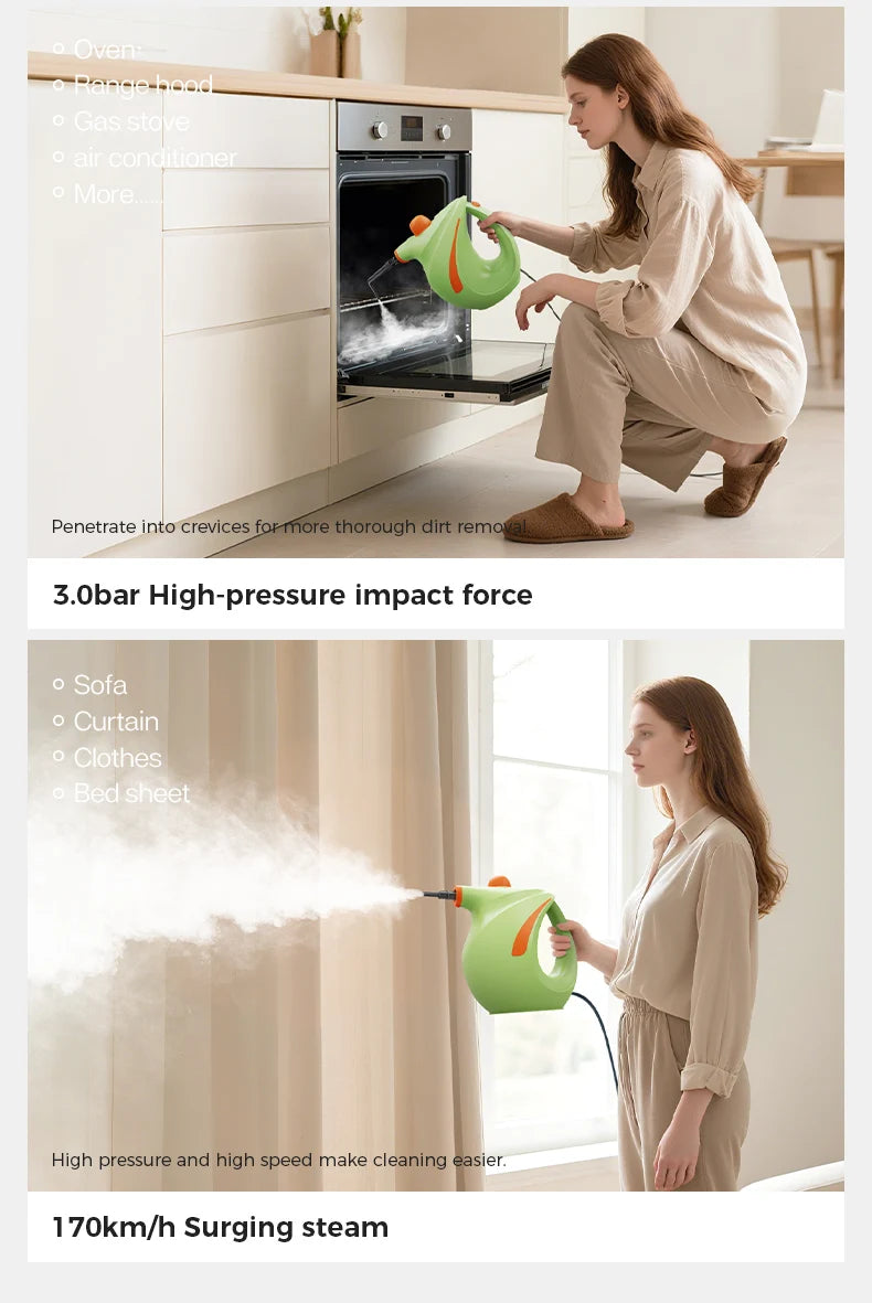 700ML High Pressure Steam Cleaning Machine Handheld Electric Steam Kettle Household Kitchen High Temperature Cleaning Device.