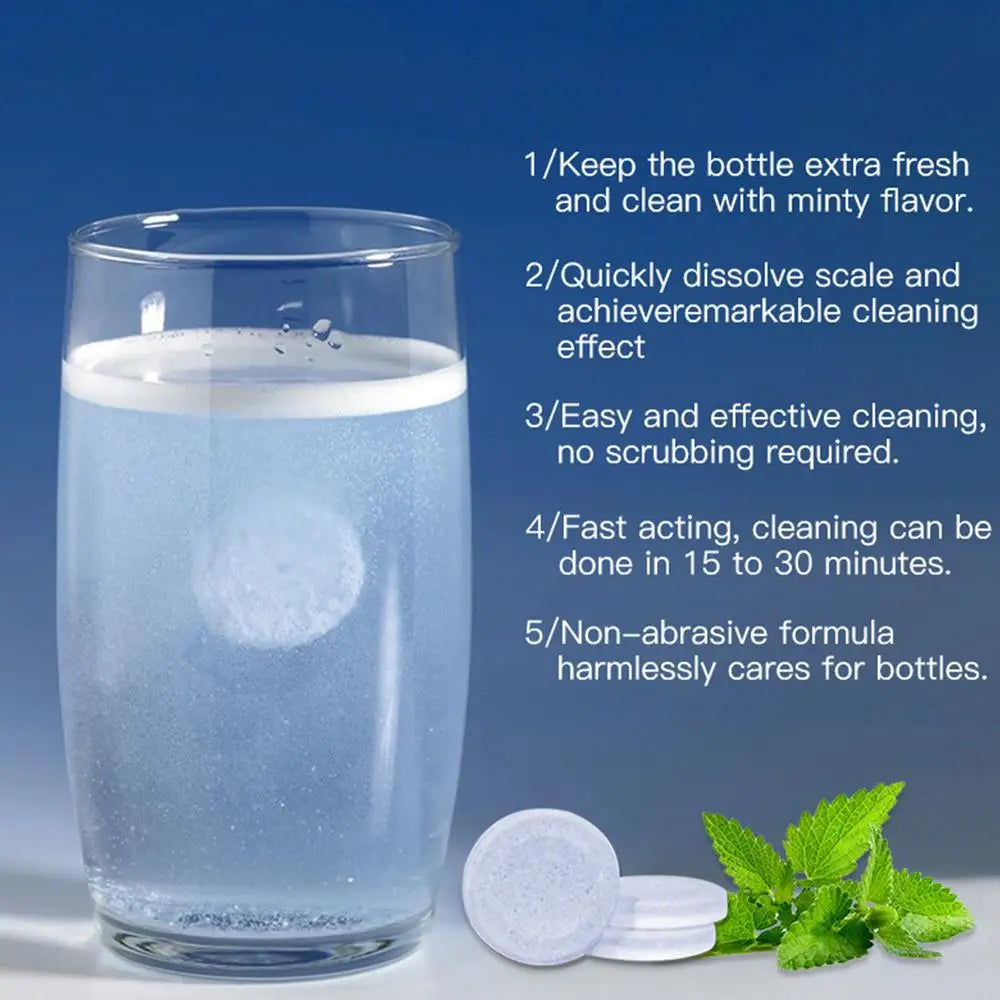 Water Bottle Cleaning Tablets Scale Cleaning Effervescent Tablets Decontamination Descaling Kettle Cleaning Kitchen Cleaner