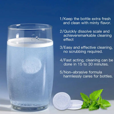 Water Bottle Cleaning Tablets Scale Cleaning Effervescent Tablets Decontamination Descaling Kettle Cleaning Kitchen Cleaner