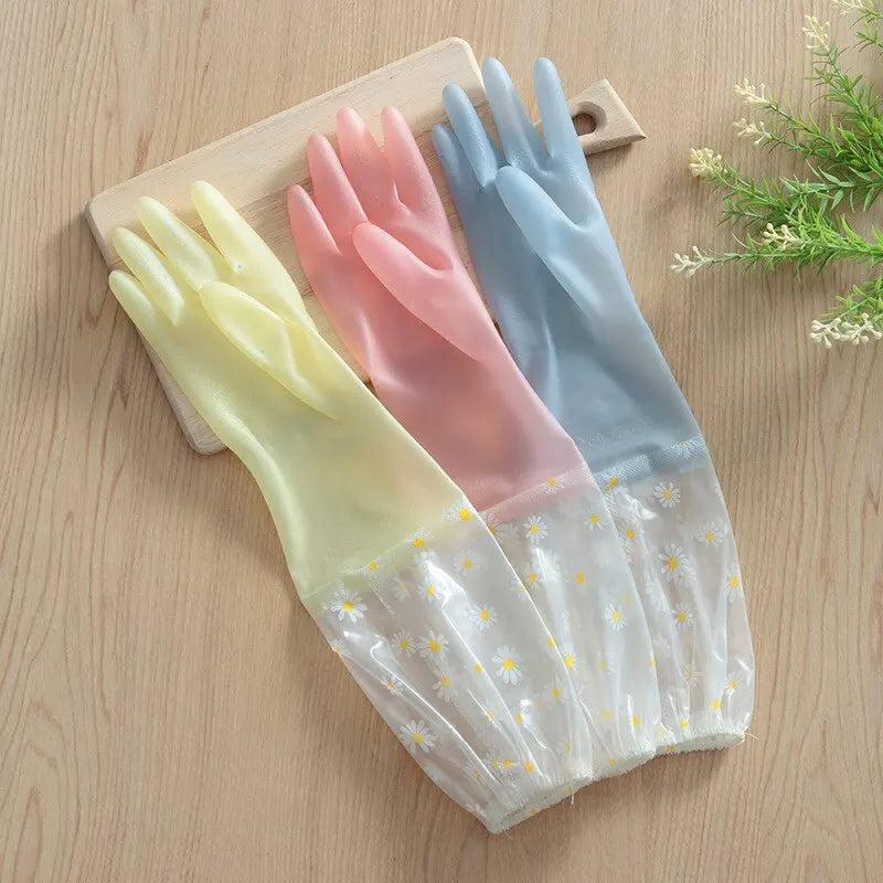 Waterproof Housework Cleaning Gloves Kitchen Cleaning Latex Household Dishwashing Laundry Gloves Wear Resistant Rubber Gloves