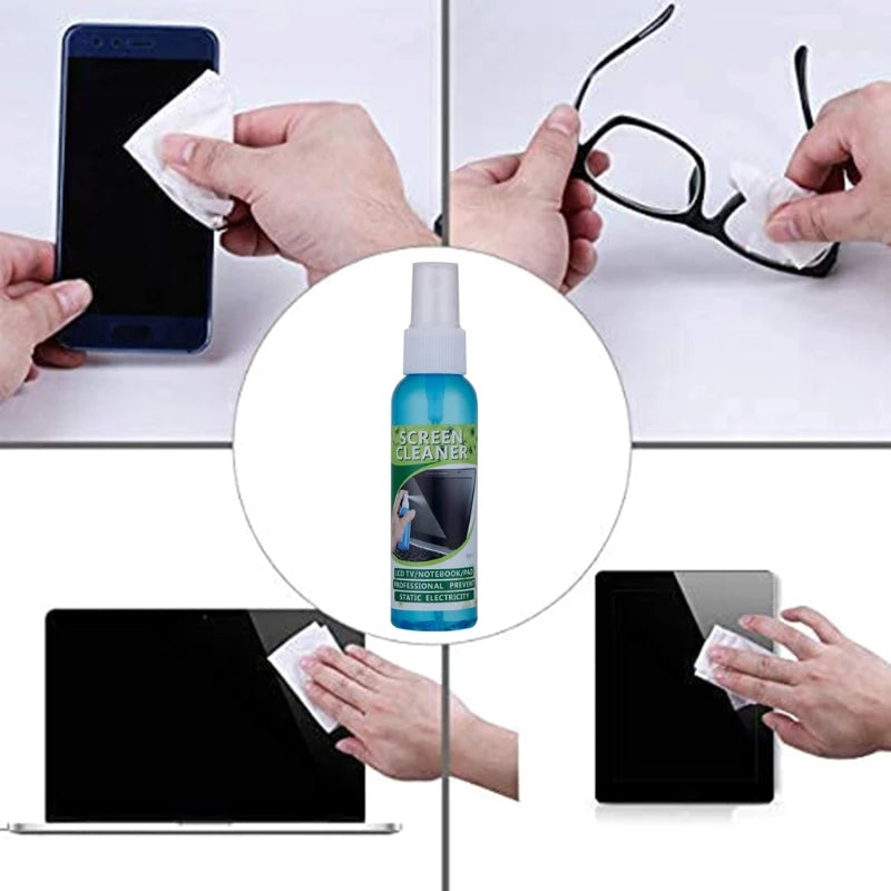 1 Set Brush Cloth Liquid High Qulity Screen Cleaning for LCD Tablet Phone Pad Laptop Computer Camera Lens Cleaner