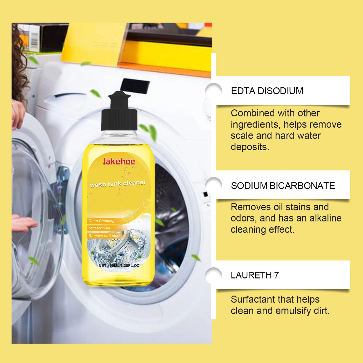 Washing Machine Cleaner Eco-Friendly Deep Cleaning Liquid Washer Cleaner Deodorizer Detergent Washing Machine Cleaning Liquid