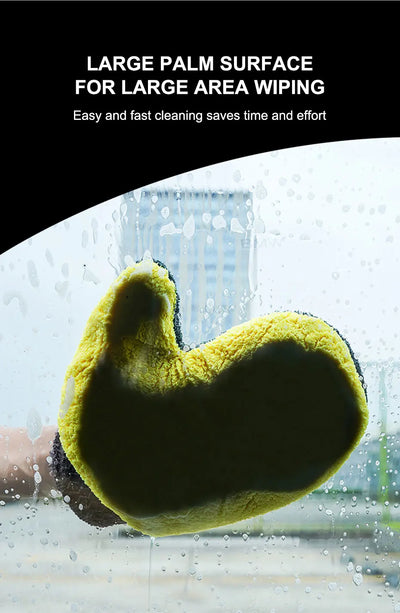 SEAMETAL Microfiber Car Washing Glove Double-Faced Thickened Coral Fleece Cleaning Brush Gloves Car Detailing Cleaner Care Tool