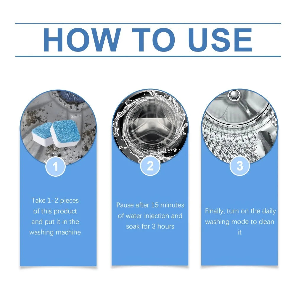 Washing Machine Cleaning Effervescent Tablets Deeply Cleans Stubborn Dirt Eliminates Odors for All Models Cleaning Machine Laver