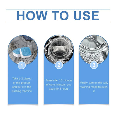 Washing Machine Cleaning Effervescent Tablets Deeply Cleans Stubborn Dirt Eliminates Odors for All Models Cleaning Machine Laver