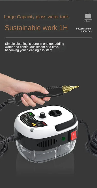 Heavy-Duty Steam Cleaner with 160℃ Sanitizing for Hood/Home/Car- 110V-220VDual Voltage-High-Pressure Deep Cleaning Appliance ﻿ ﻿