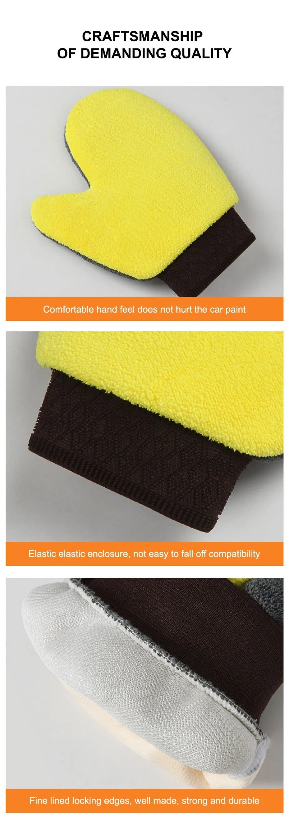 SEAMETAL Microfiber Car Washing Glove Double-Faced Thickened Coral Fleece Cleaning Brush Gloves Car Detailing Cleaner Care Tool