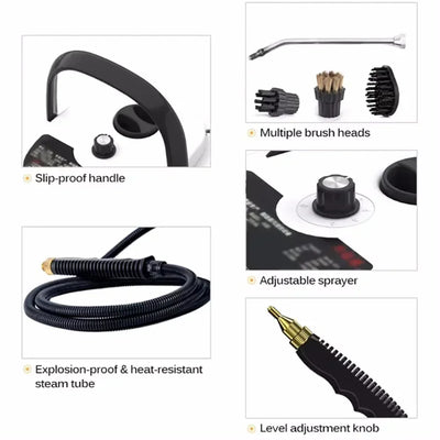 Heavy-Duty Steam Cleaner with 160℃ Sanitizing for Hood/Home/Car- 110V-220VDual Voltage-High-Pressure Deep Cleaning Appliance ﻿ ﻿